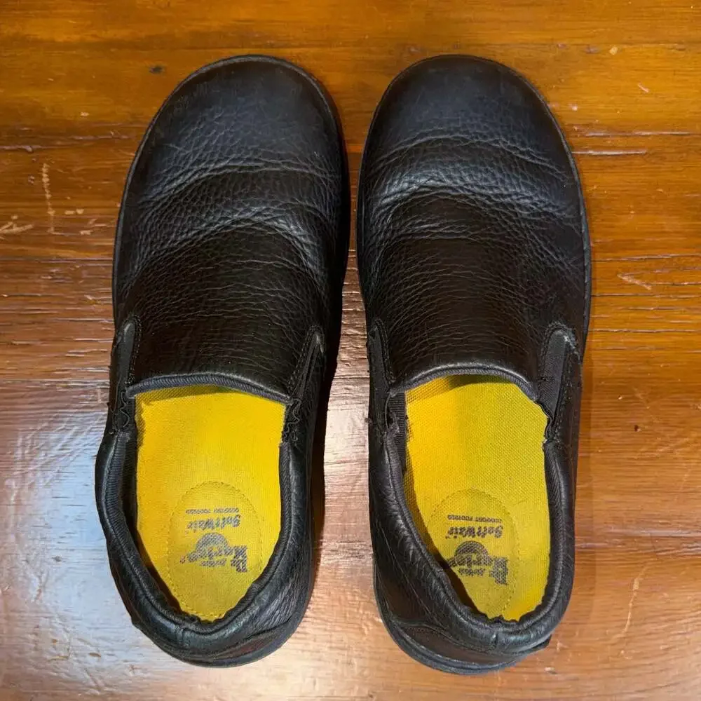 Dr. Martens Boyle Grizzly Black Leather Slip On Shoes Men's US 11 / EU 45